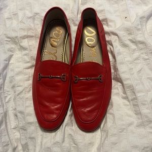 Red Sam Edelman horse bit loafers